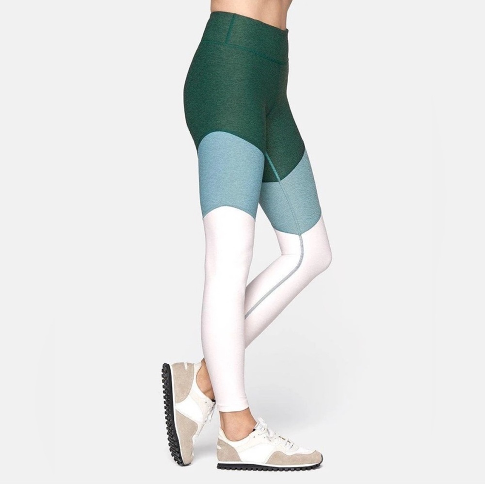 Outdoor Voices Springs Leggings Green Blue Pink Colorblock  7/8 Small SOLD OUT